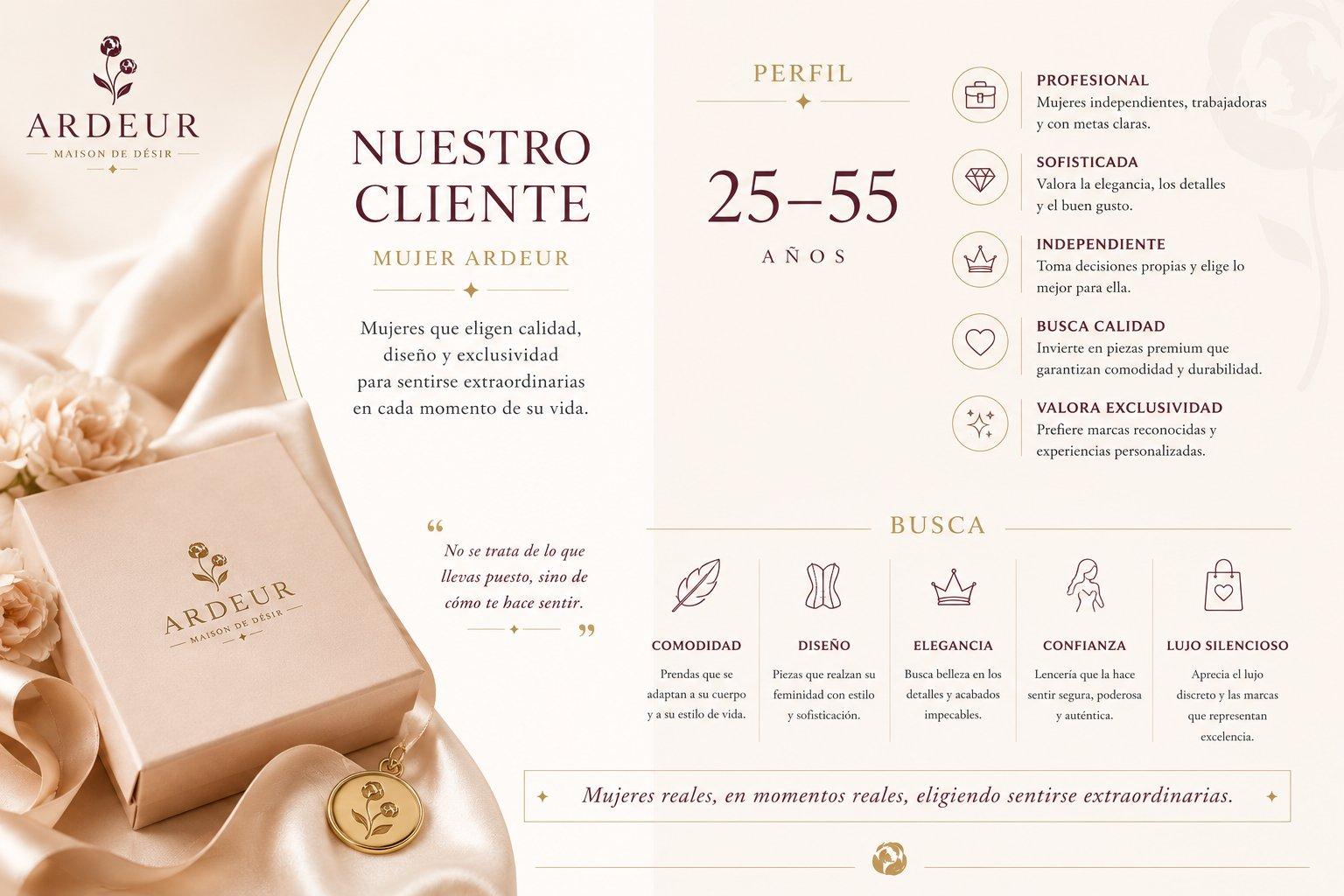 Nuestro cliente — Mujer Ardeur 25 a 55 años